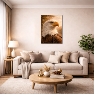 Golden Gaze Eagle Premium Canvas Wall Art – Powerful Wildlife Décor for Modern Interiors