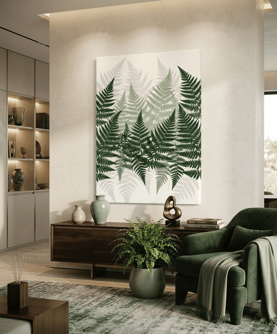 Green Fern Botanical Canvas Print