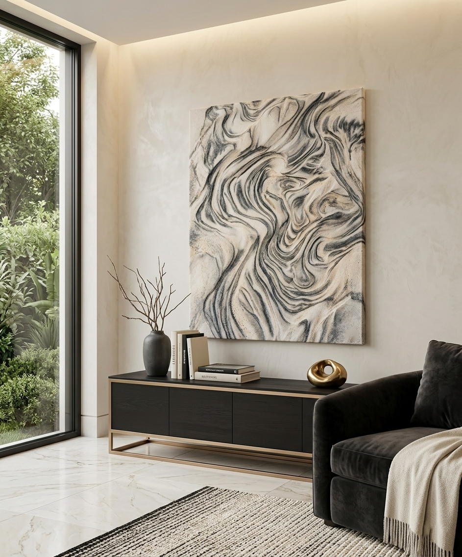 Marble Swirl Abstract Canvas Print